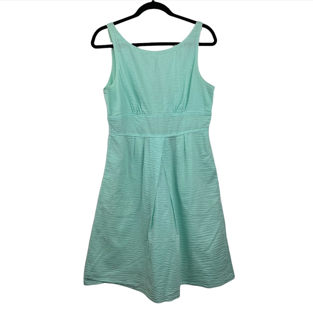 J Crew Teal Sea foam Green Short Sleeve V Neck Dress Women’s Size 10. N